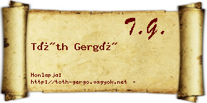 Tóth Gergő névjegykártya